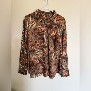 Ralph Lauren Multicolor Feather Pattern Shirt size 1X